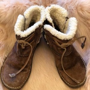 UGGs. “Esther”. Sheepskin and Suede Booties. 6